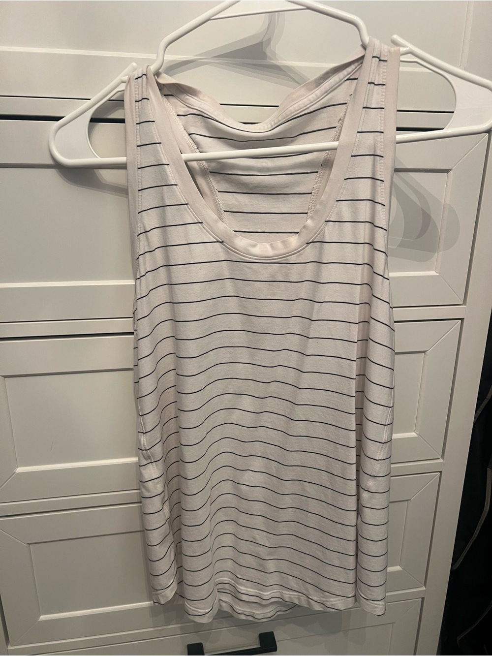 lululemon athletica Light Pink and Navy Striped Tank Top